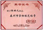 润泰股份张世元荣获 &ldquo;泰州市劳动模范&rdquo;称号